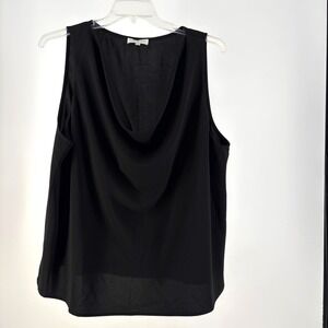 Skies Are Blue Curvy Black Cowl Neck Sleeveless Blouse Plus Size 2X Career Top